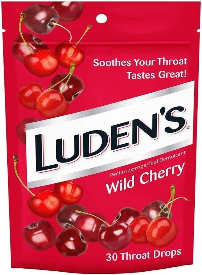 Luden's Throat Drops - Wild Cherry - 30 Count Throat Drops Per Package - Pack of 5 - Image 1